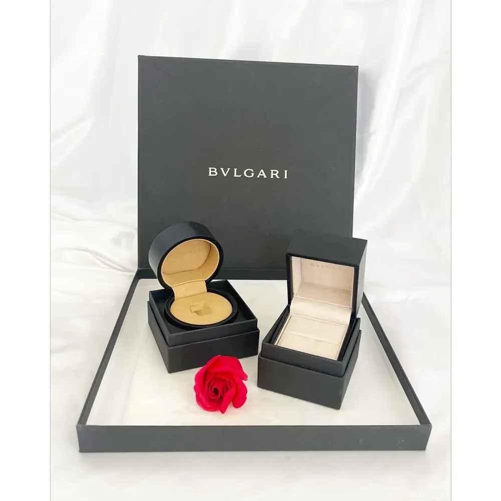 BVLGARI Bundle of 3 Jewelry Boxes Empty Brown Ring Boxes Necklace Box Scarf Box